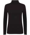 SK125 SF Clothing Ladies Feel Good Stretch Roll Neck T-Shirt Black colour image